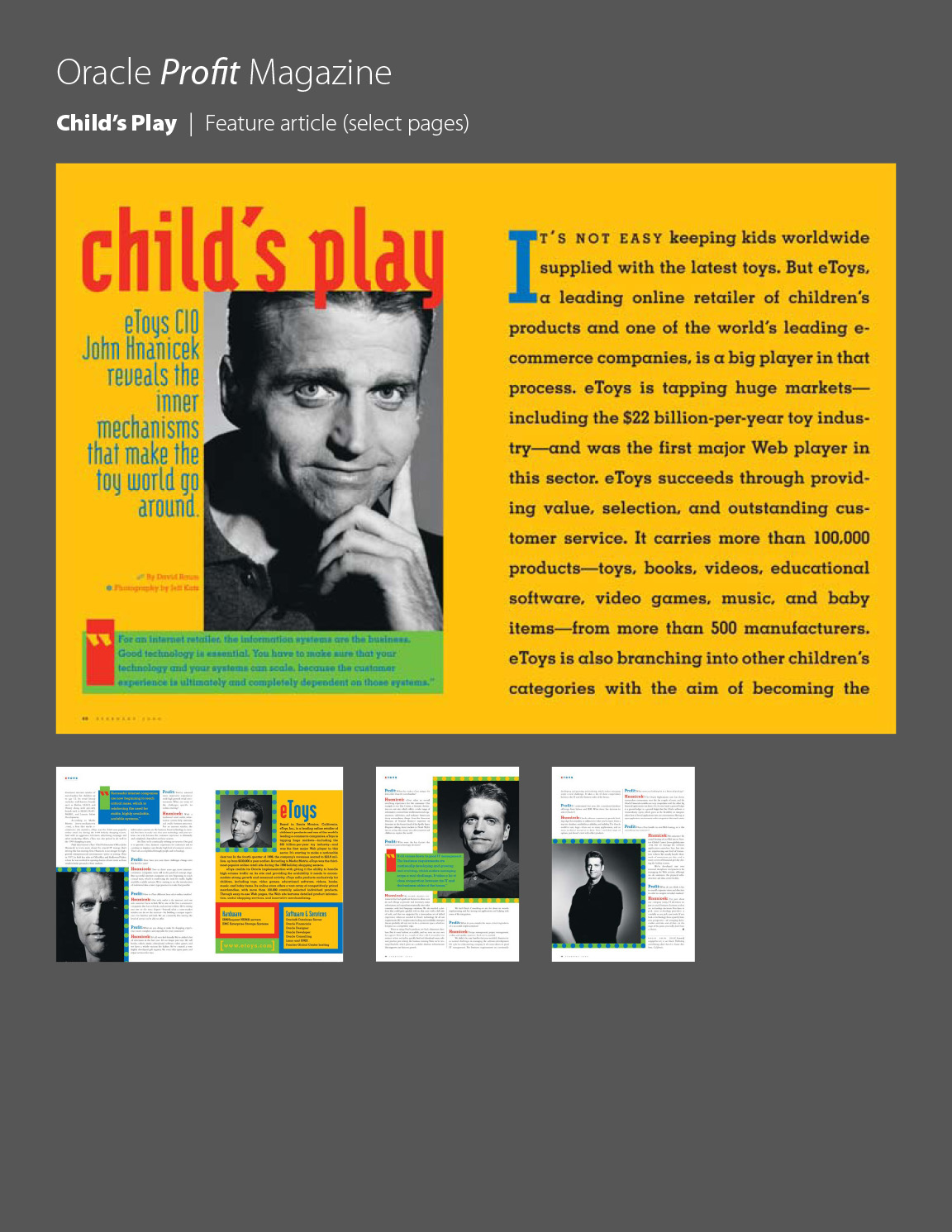 Oracle Profit magazine feature article, Child's Play